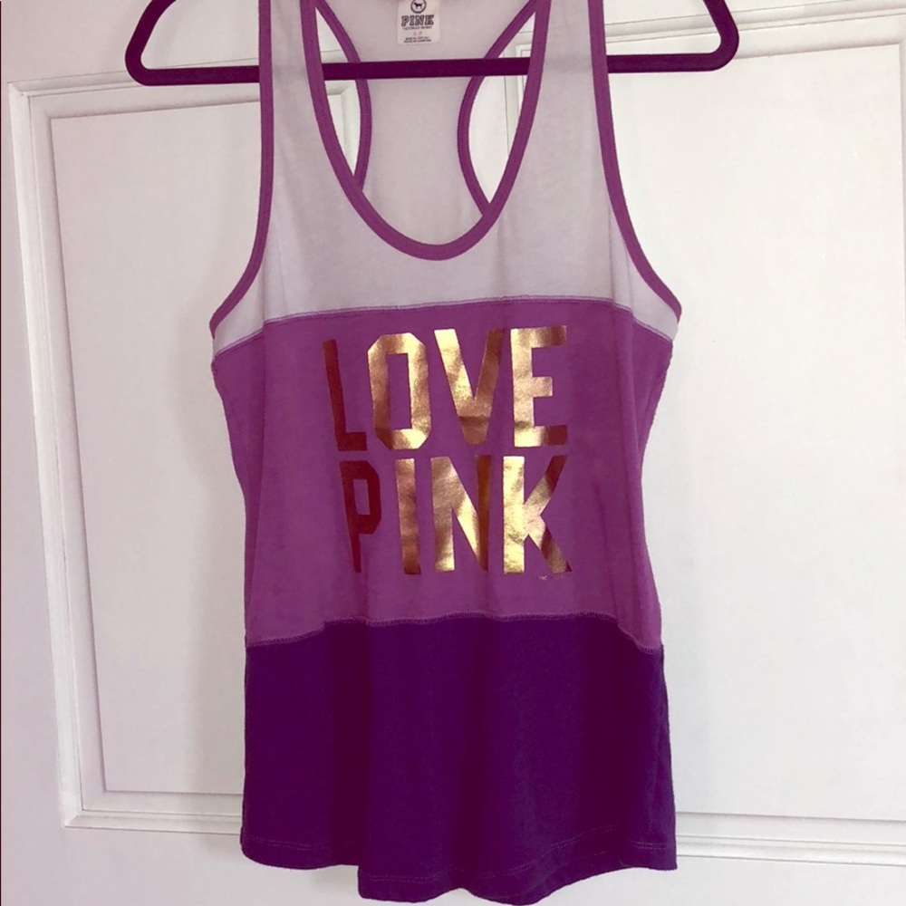 PINK | Purple Color Block Racerback Tank Top